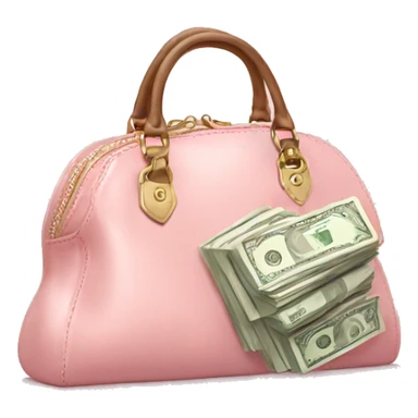 Light pink purse filled with money  sticker
