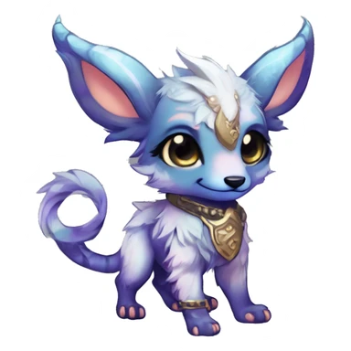 Cool cute Kawaii edgy fantasy shiny chibi animal creature fursona Fionbri vernid by griffsnuff & LiLaiRa & Falvie full bodyal sticker