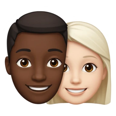 A smile face one side black on left on right white sticker