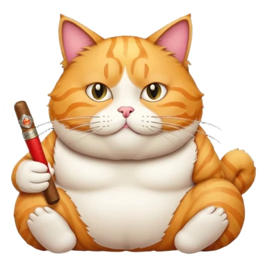 Fat cat and cigar sticker