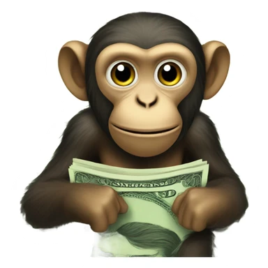 Monkey with money sticker