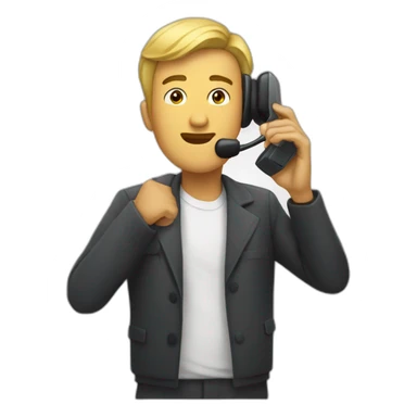 persona parada, hablando por teléfono  sticker