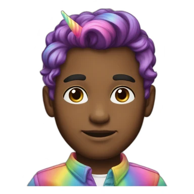 Posh-boy-with-rainbow-unicorn-hair sticker