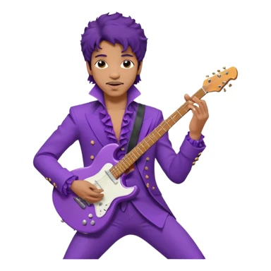 Cinematic realistic portrait  - Singer Prince in the characteristic guitar pose from the movie Purple Rain sticker