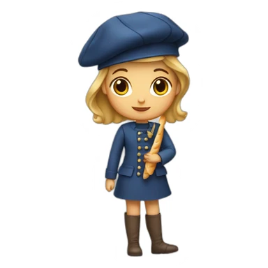 french-girl-with-baguette-and-beret sticker