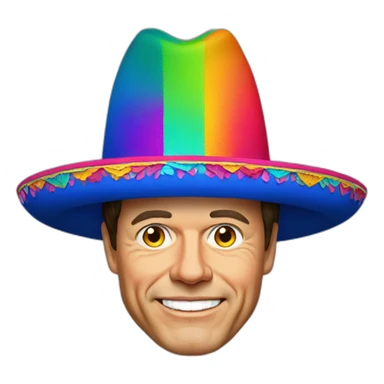 Mark Rutte with a colourful sombrero sticker