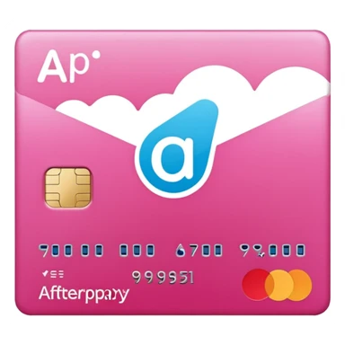 pink afterpay word on a credit card sticker