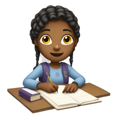  Girl doing homework  sticker