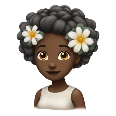 Black girl with flowers in her hair sticker