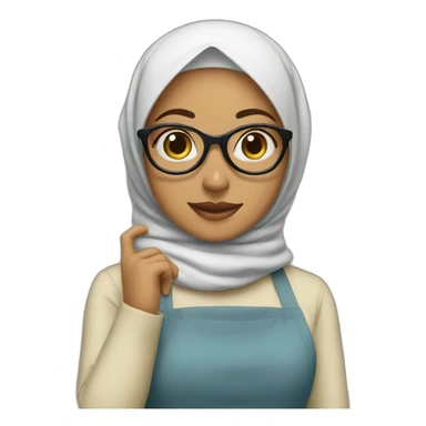 hijabi girl with glasses baking COOKIES sticker