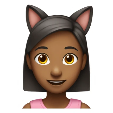 smiling girl with animal ears sticker