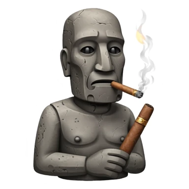 Image of moai smoking a cigar sticker