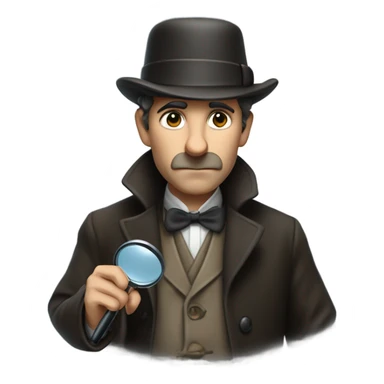 sherlock holmes looking through magnifying glass sticker