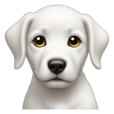 white puppy with a black dot in the eye sticker