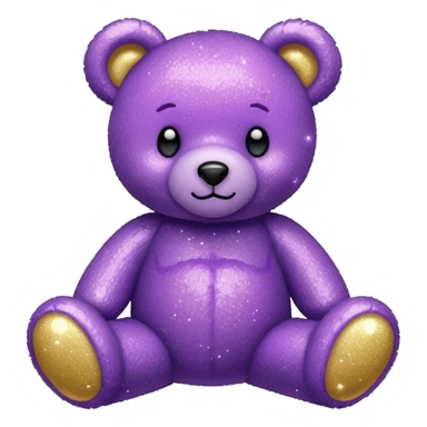 glitter purple ursinho sticker