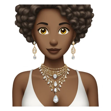 brunette beauty with jewelry sticker