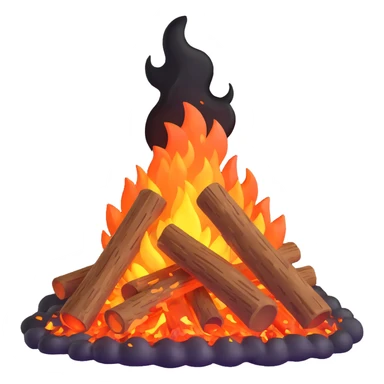 crackling bonfire with sparks and embers sticker
