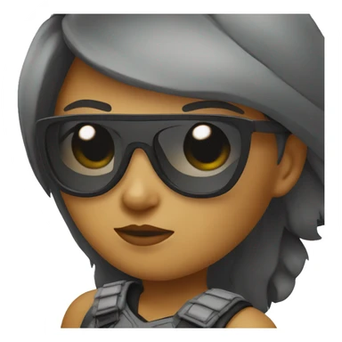 Girl warrior with dark sunglasses sticker