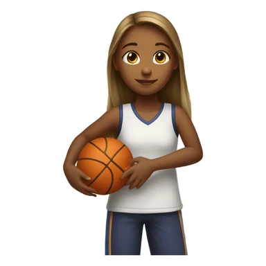 Girl hugging basketball  sticker