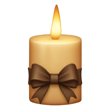 Candel with brown bow sticker
