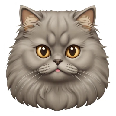 cinematic-adorable-big-eyed-fluffy-grey-persian-cat-portrait-emoji,-head-tilted-playfully-with-a-sweet-expression,-fluffy-grey-fur-with-rich-caramel-and-gold-undertones,-simplified-yet-irresistibly-cute-features-with-large,-expr sticker
