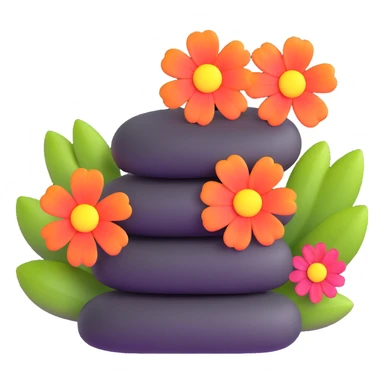 wellness spa stones with flowers sticker