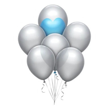 white and silver balloons sticker
