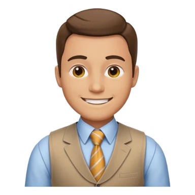 man in vest with tie sticker