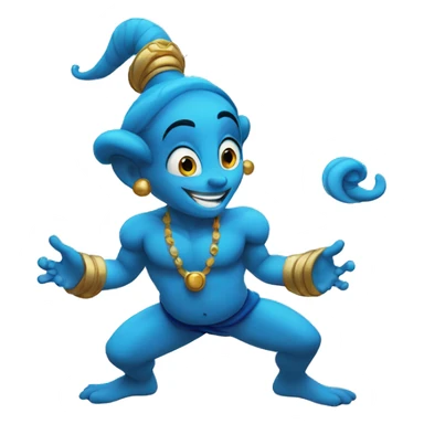 Blue genie from Aladdin white border sticker
