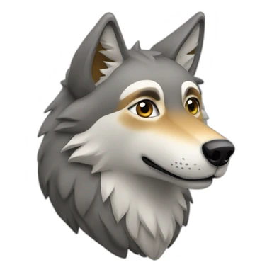 Loup sur un oiseau sticker