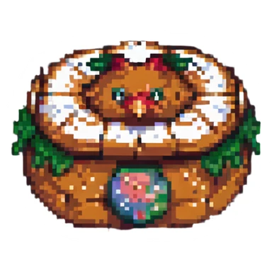 a chicken roll, pixel art style sticker