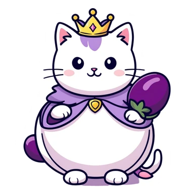 Katze mit Aubergine und Prinzessin köstum sticker