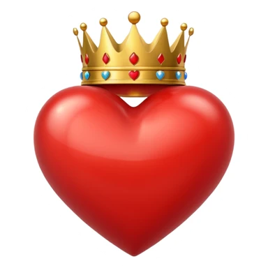 A red heart and a small crown on top sticker