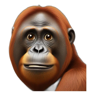 Sitting orangutan sticker