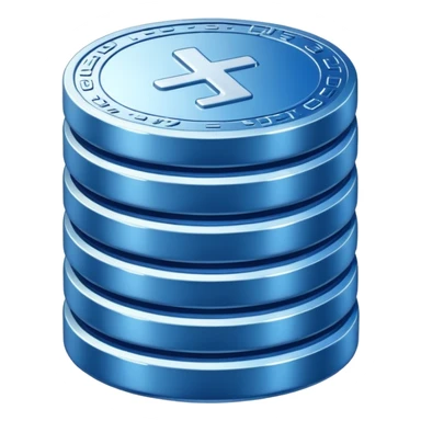 stack of blue and white coins sticker