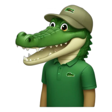 Crocodile with black Lacoste tshirt sticker