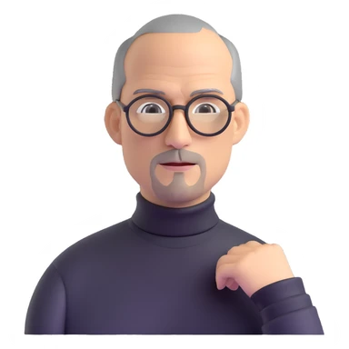 Steve Jobs wearing a turtleneck and glasses sticker