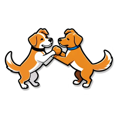 Dogs boxing sticker