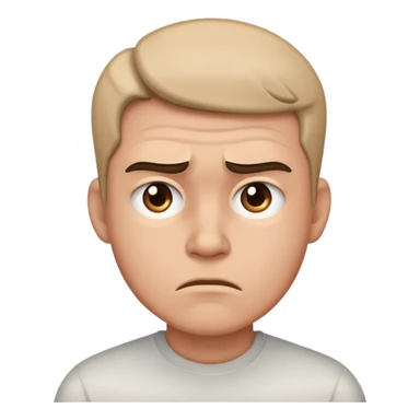 Frowning headshake sticker