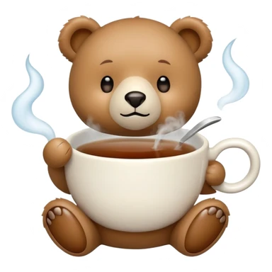 Un peluche de oso en una taza de té  sticker