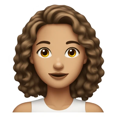 Pretty tan woman with brown wavy hair and dark brown eyes and long lashes sticker