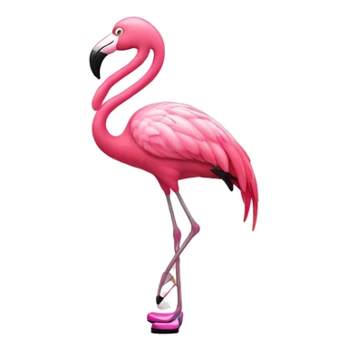 A pink flamingo with tap-dancing shoes sticker