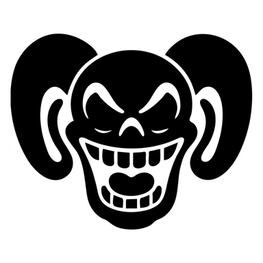 Render the referenced image as a solid black filled icon style. Keep the main shapes and features recognizable, with no color or outline, and no background. The subject must be fully inside the image borders. sticker