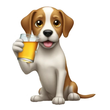 dog drinking a fish sticker