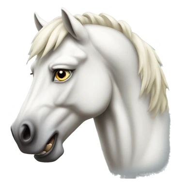 Angry white horse sticker