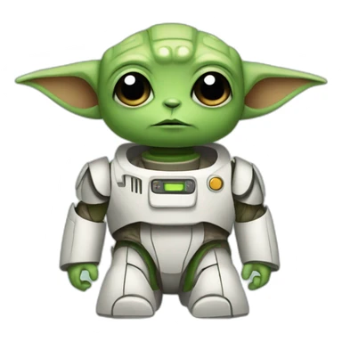 cute robot with yoda ears sticker