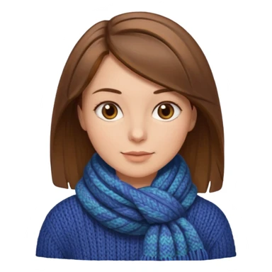  Woman with brown bobbed  hair and highlights light brown eyes no glasses Knitting emoji sticker