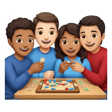 Four friends playing board game sticker