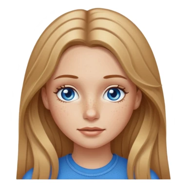 White girl with freckles and long dark blonde hair sticker