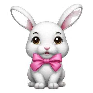 Bunny with pink bow  sticker